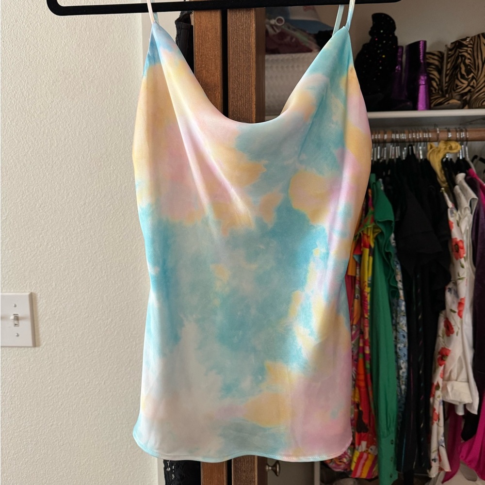 Zara Tie Dye Cowl Neck Tank